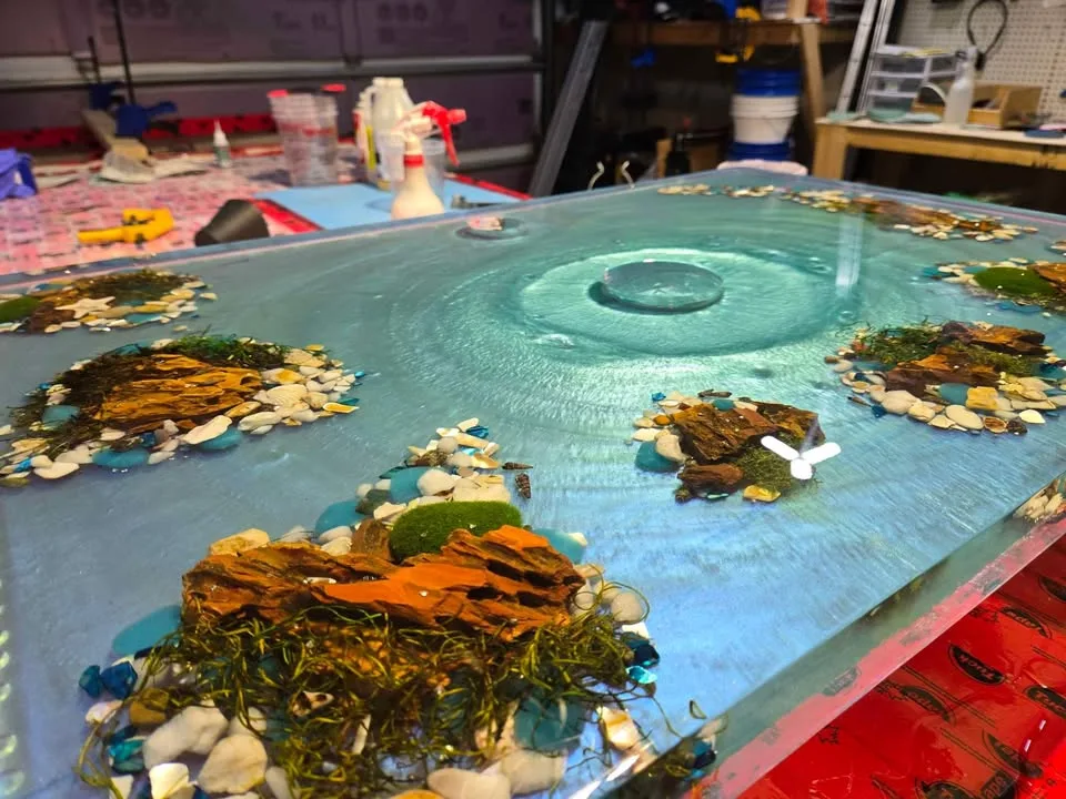 Custom designed vanity and countertops.