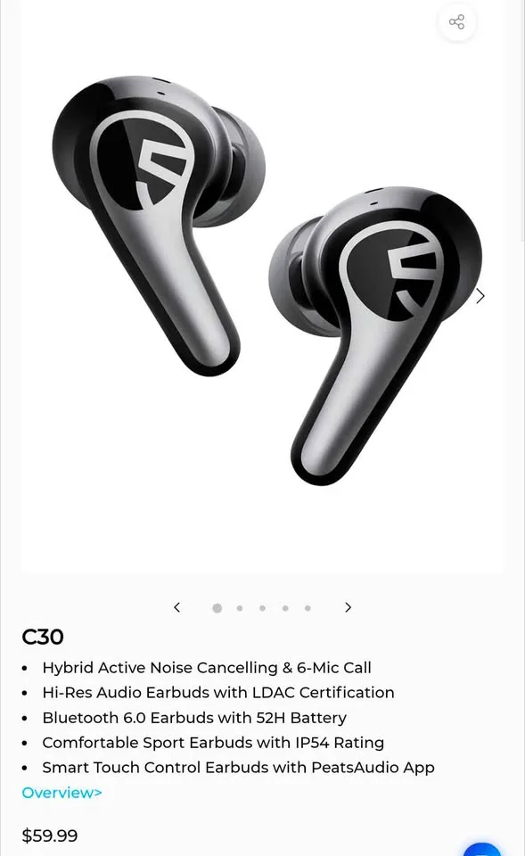 Soundpeat C30 Bluetooth Earbuds - New image indicator(2)