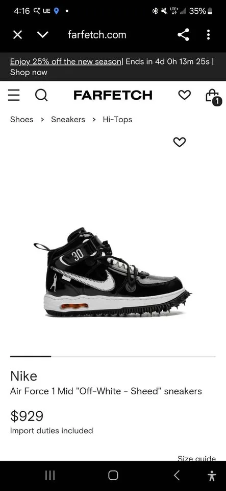 Nike Air Force 1 Mid "Off-White - Sheed" image indicator(4)