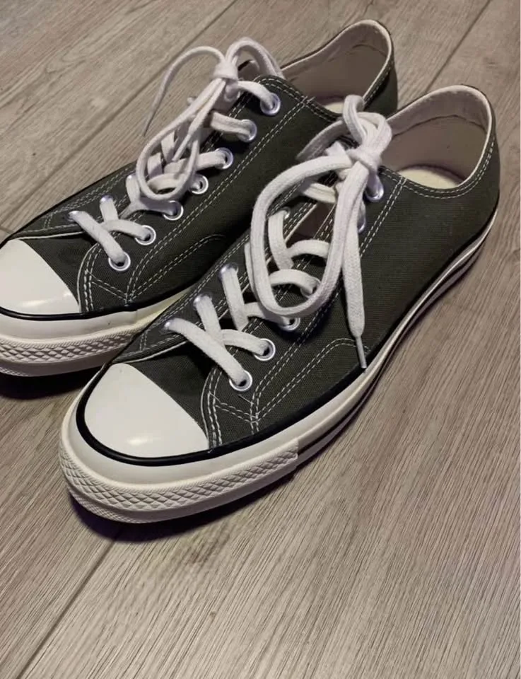 BRAND NEW MENS CONVERSE LOW TOPS DARK GREEN SNEAKERS image indicator(2)
