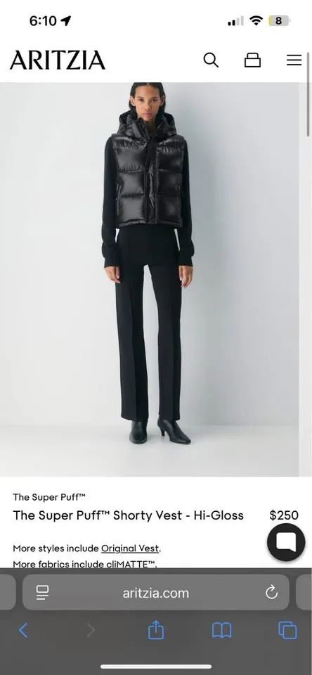 🖤 Aritzia Super Puff – Black Glossy (Size XS, Fits Small) 🖤 image indicator(4)