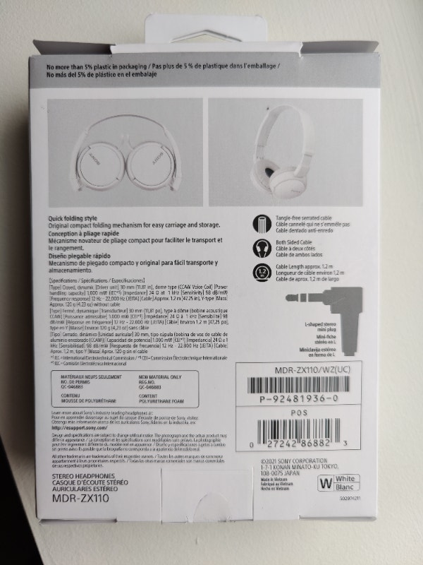 Sony MDR-ZX110 On-ear Headphones - photo 3