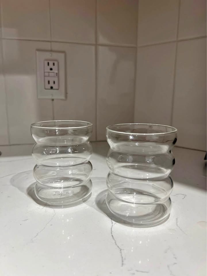 Bubble Glass Drinking Glasses Set of 2