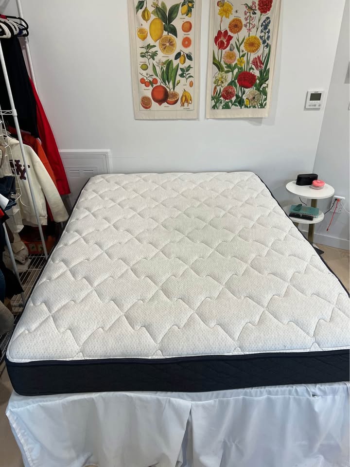 Full Size Bed with Raised bed frame (pillows and comforter too!) - photo 2