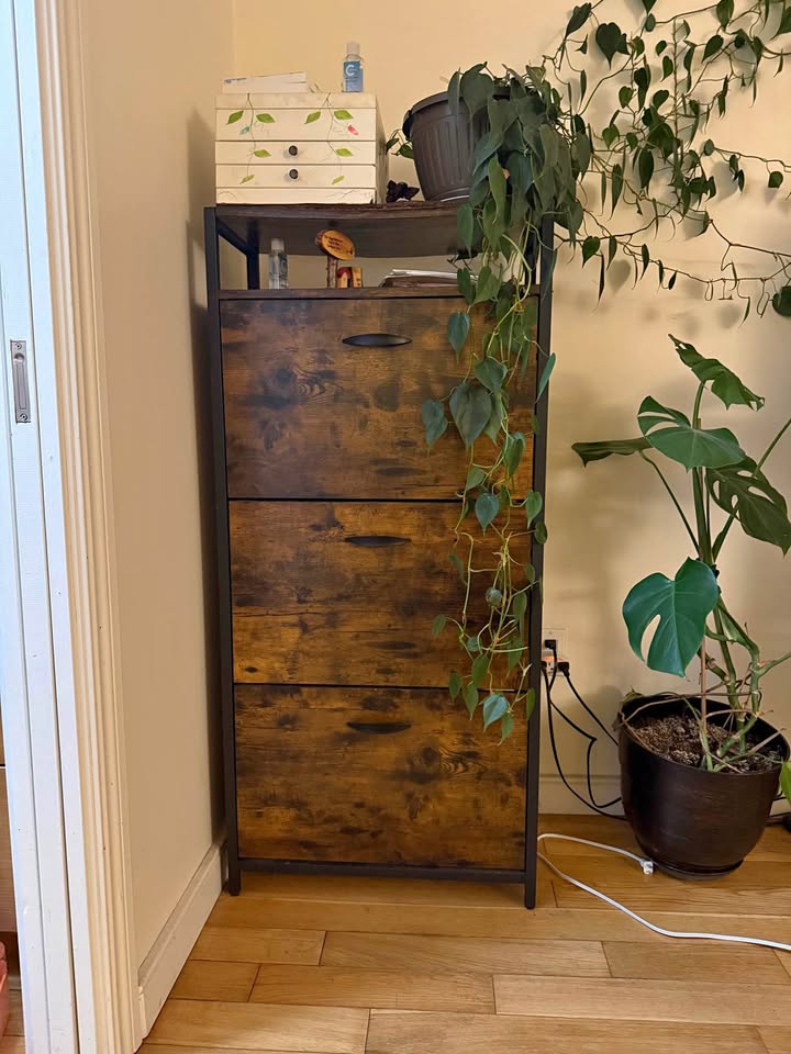 Wooden Shoe Rack / Storage Cabinet – Sturdy, Rustic, Multi-Tier