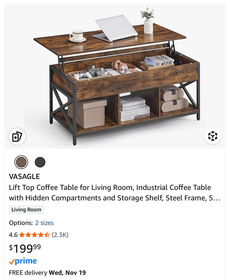 ✨ Lift-Top Coffee Table with Hidden Storage – Great Condition! - photo 4