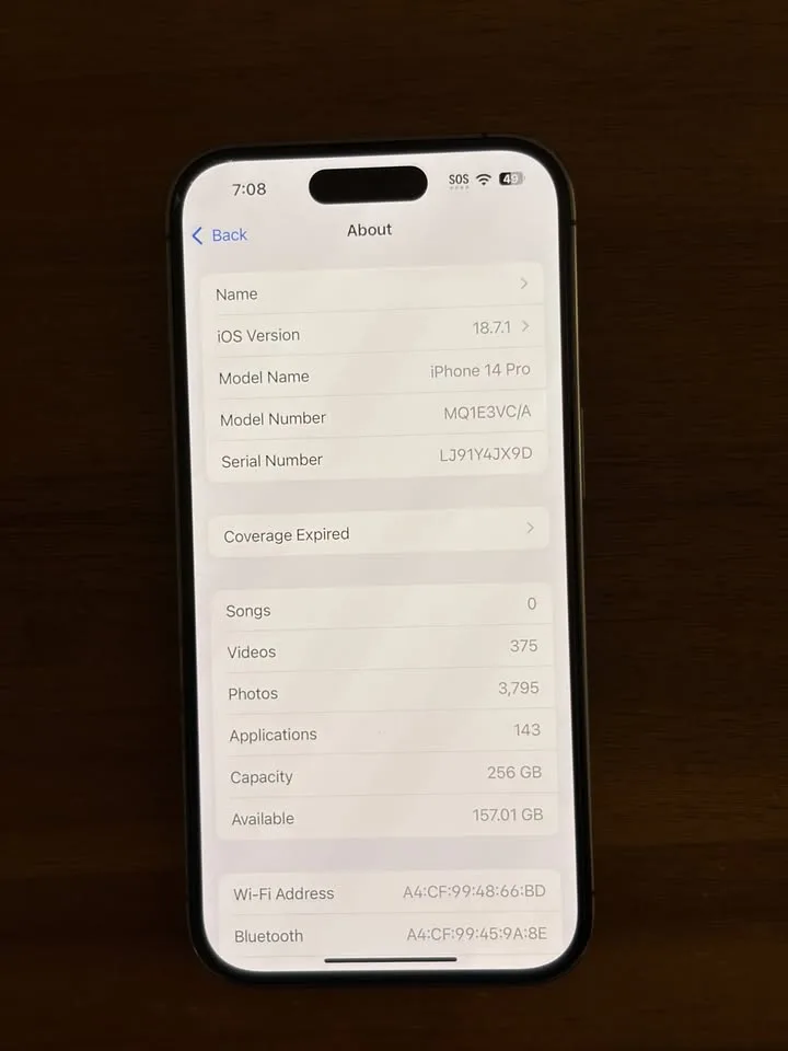 iPhone 14PRO 256GB Purple Color (Pickup Only Brampton) image indicator(3)