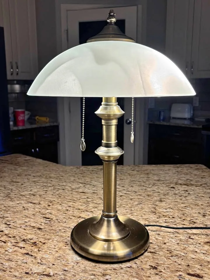 13” Mushroom Opaque Glass Dome Lamp