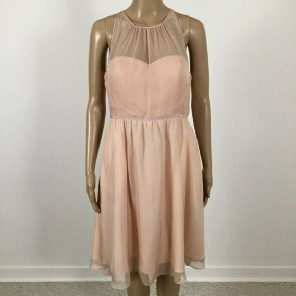 HITHERTO Strapless Fit/Flare Midi Pink Occasion Dress