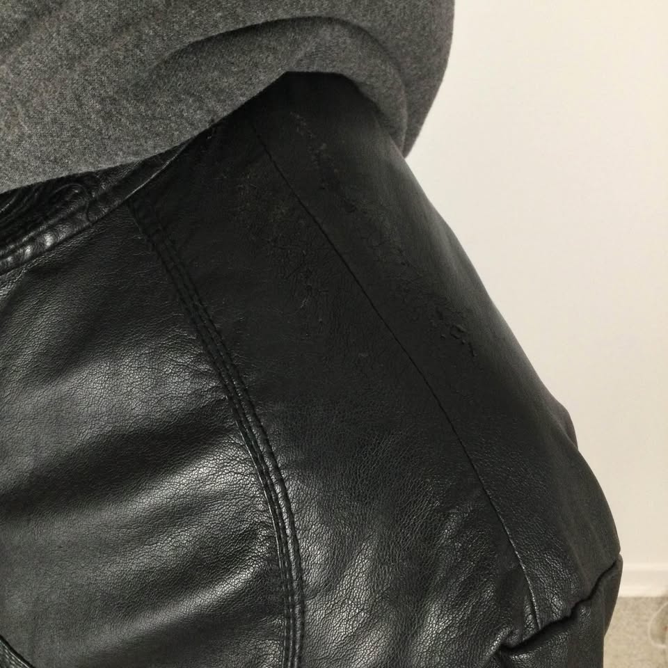 Men’s PERRY ELLIS Faux Leather Jacket with attached Flannel Hood - photo 5