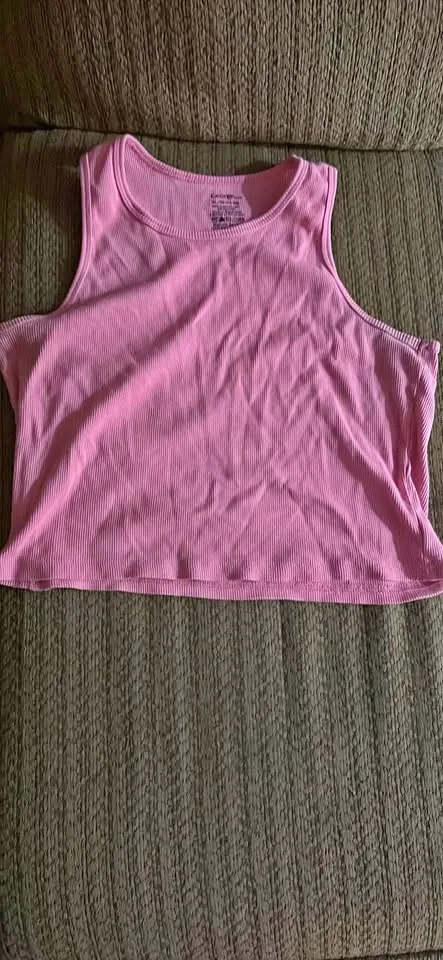 Pink Cropper Halter Tank Top thumbnail