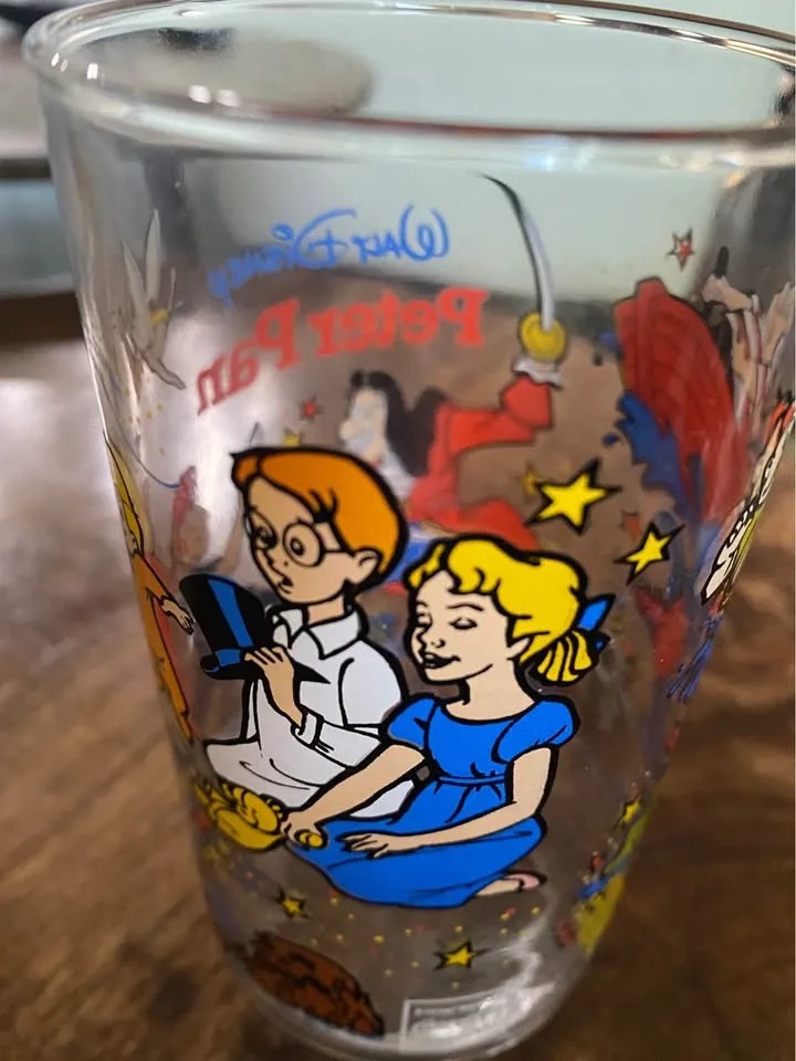 Walt Disney - Peter Pan and Snow White Glass Coke McDonalds Cana image indicator(6)