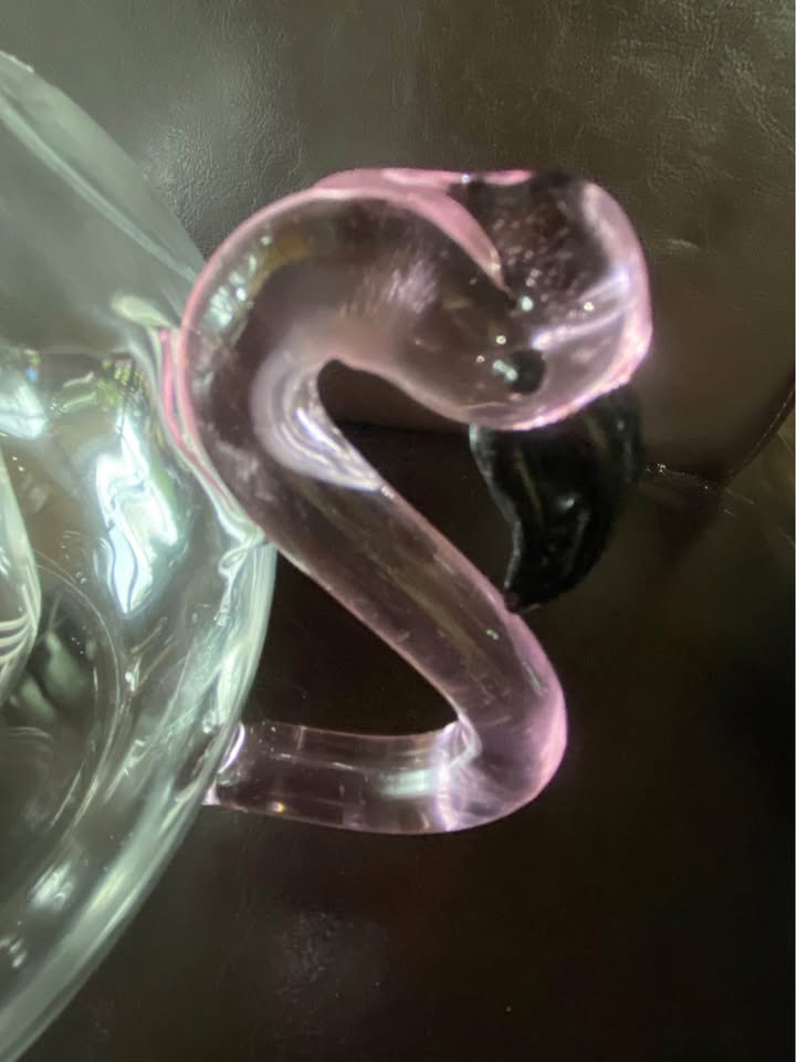 Clear glass teapot with flamingo handle - photo 2