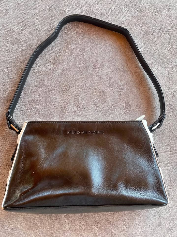 Derek Alexander leather, top zip shoulder bag
