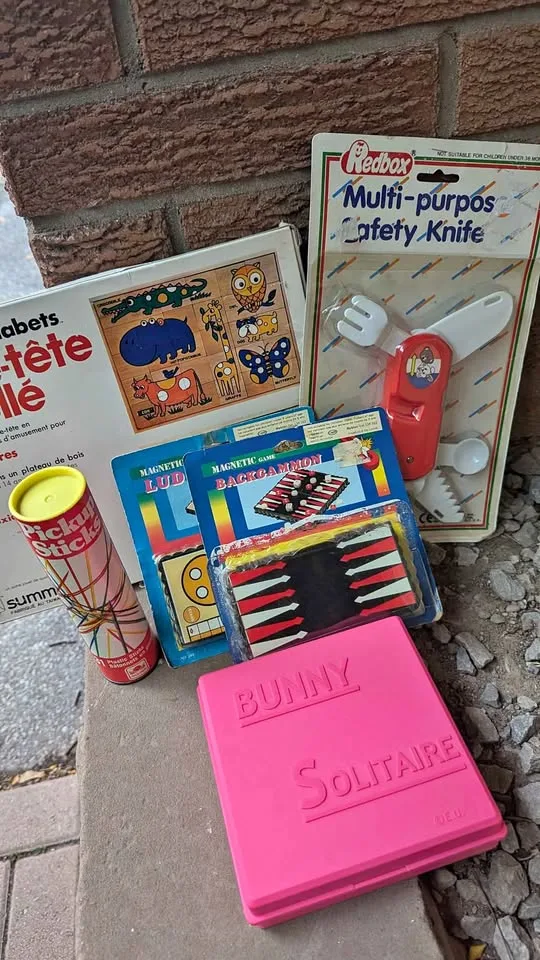 Vintage 70s–90s Toy & Game Lot – Travel & Retro Kids Games (6 pc