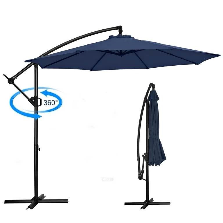 🌴 HOMSHADE 10FT Cantilever Patio Umbrella – Navy, Brand New