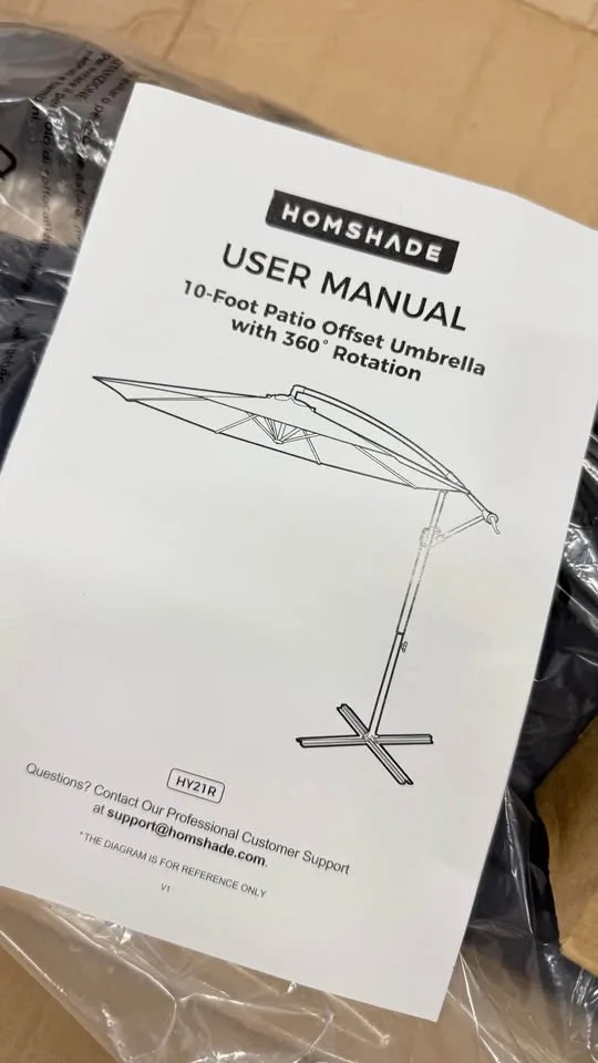 🌴 HOMSHADE 10FT Cantilever Patio Umbrella – Navy, Brand New image indicator(6)