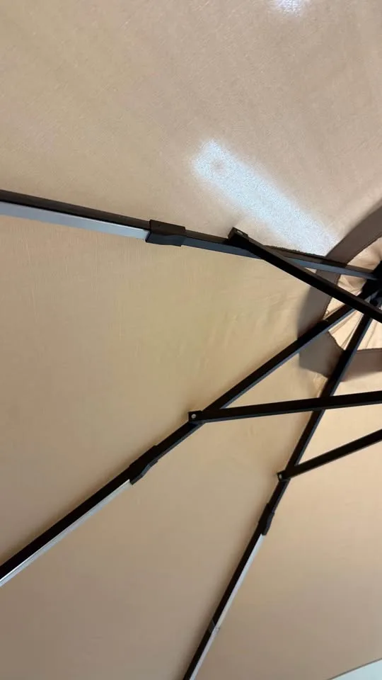 9FT Solar LED Patio Umbrella – Beige, New (Open Box) image indicator(6)