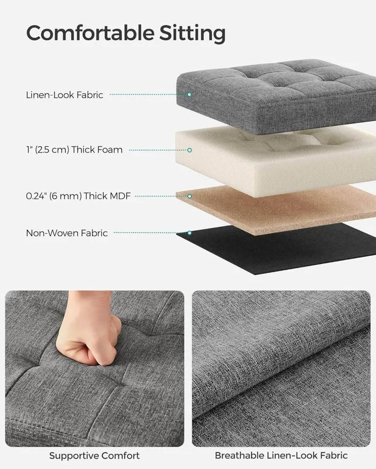 Brand New SONGMICS Folding Storage Ottoman – Dark Gray image indicator(3)