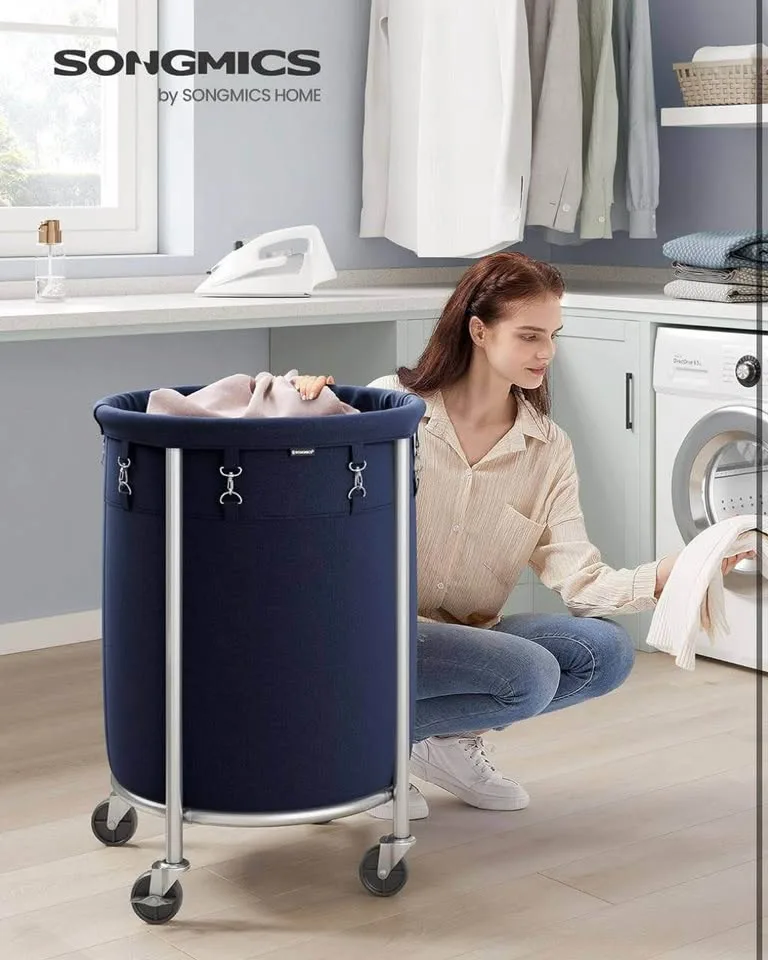 SONGMICS Rolling Laundry Basket - 29-Gallon image indicator(2)