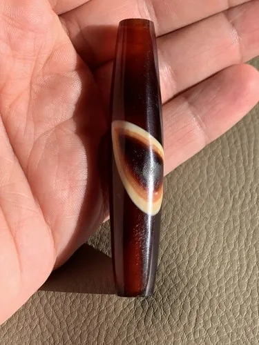 Magic Tibetan Old Style Agate One Eye 15 X 76 MM image indicator(6)