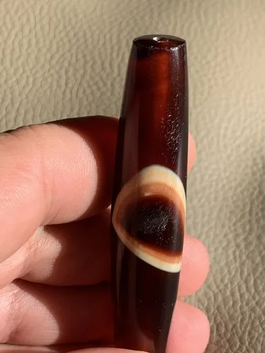 Magic Tibetan Old Style Agate One Eye 15 X 76 MM image indicator(7)