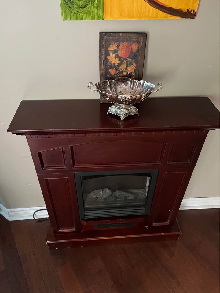 Dark Hardwood Fireplace | Make me an offer - photo 2