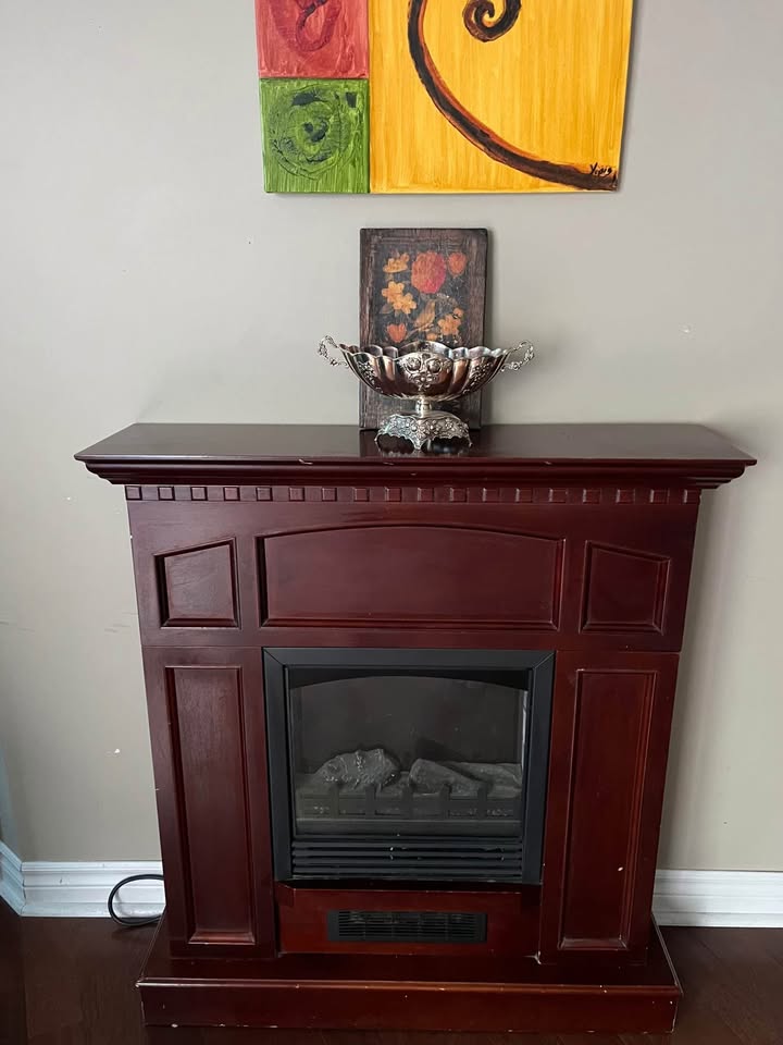 Dark Hardwood Fireplace | Make me an offer - photo 3