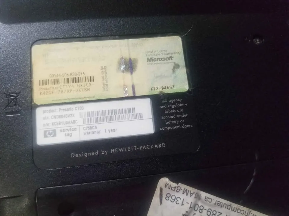 HP Compaq Presario C700 Serie Laptop image indicator(4)