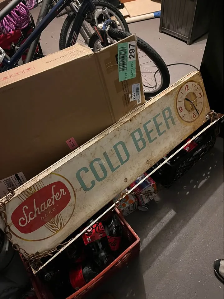 Vintage cold beer Schaefer sign - perfect for man caves image indicator(6)