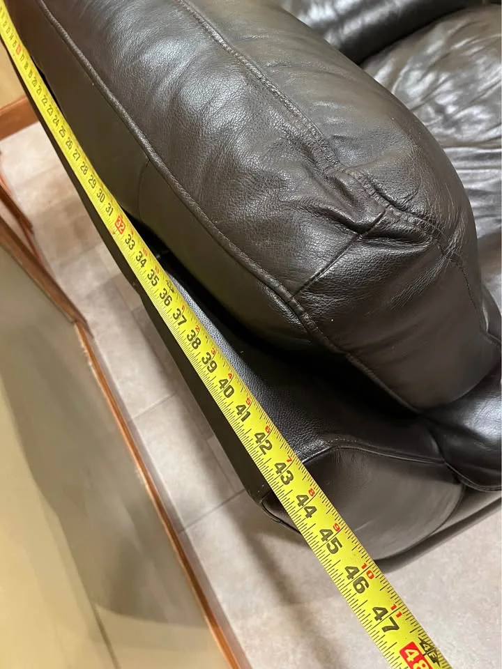 Dark brown soft comfortable chair with ottoman image indicator(4)