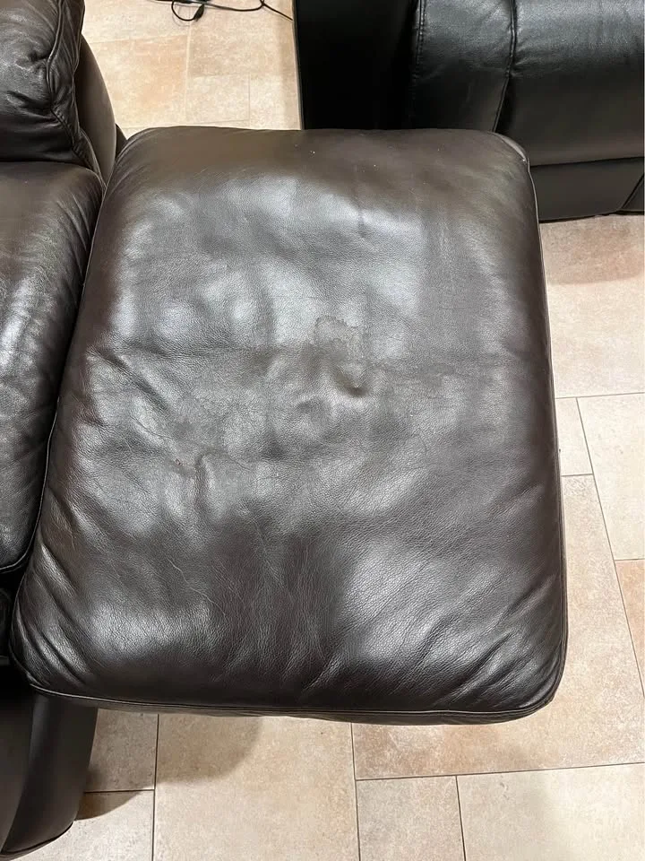 Dark brown soft comfortable chair with ottoman image indicator(8)