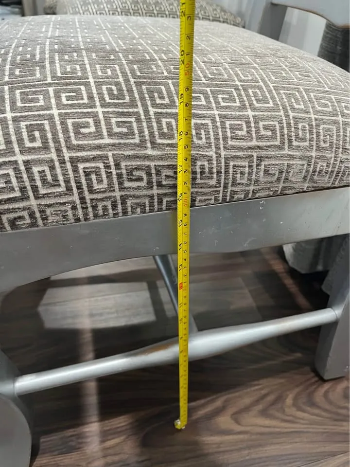 2 Heavy Wood silver grey distressed dining room chairs image indicator(3)