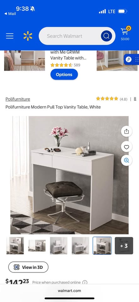 Desk with storage drawer and lift up vanity - photo 2