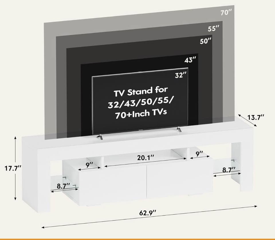 Tv Console with Storage - photo 3
