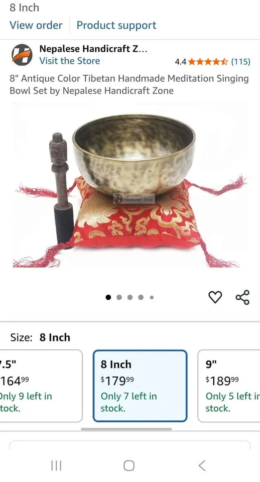 8" Antique Color Tibetan Singing Bowl Set image indicator(2)