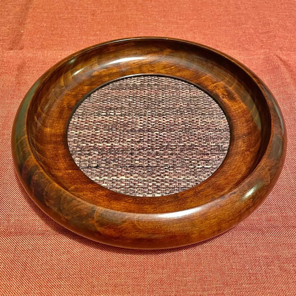 8” Vintage Round Wooden Decorative Bowl