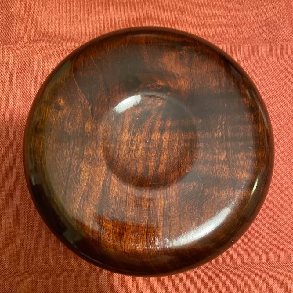 8” Vintage Round Wooden Decorative Bowl - photo 3