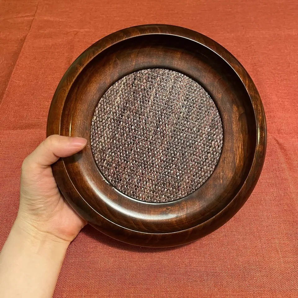 8” Vintage Round Wooden Decorative Bowl image indicator(4)