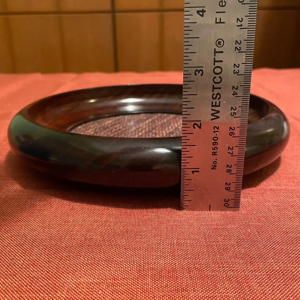 8” Vintage Round Wooden Decorative Bowl image indicator(6)