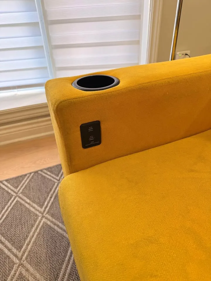 Yellow sofa with ottoman (DELIVERY AVAILABLE) image indicator(2)