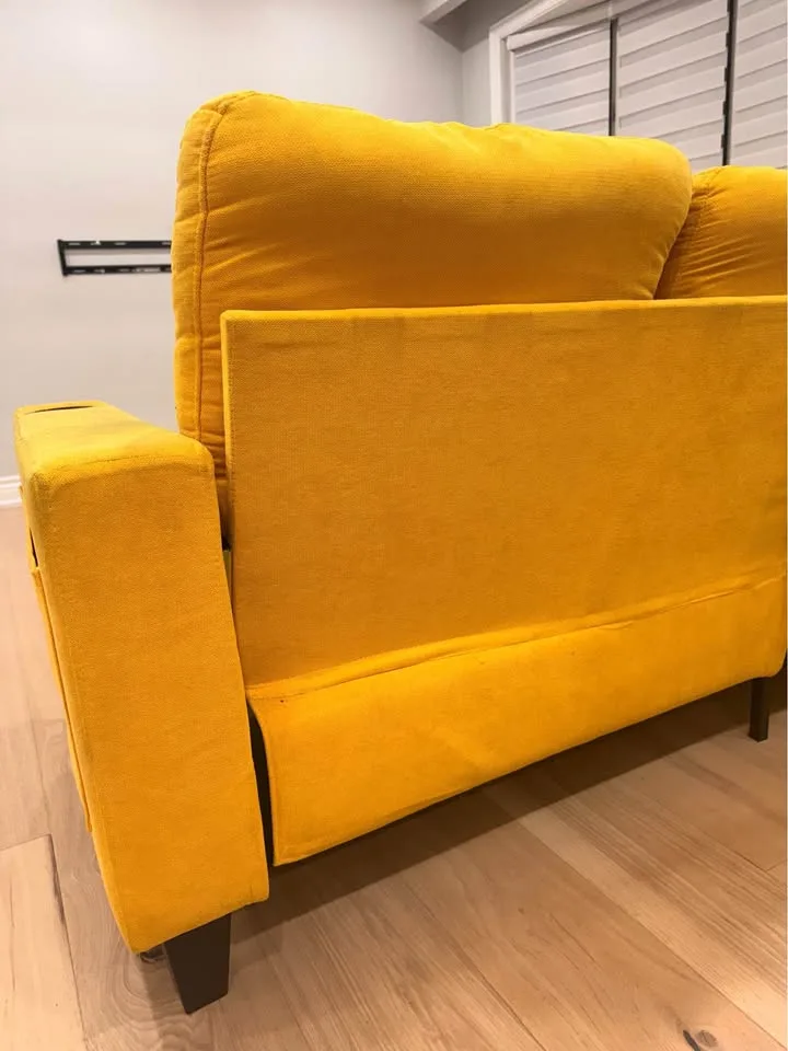 Yellow sofa with ottoman (DELIVERY AVAILABLE) image indicator(4)