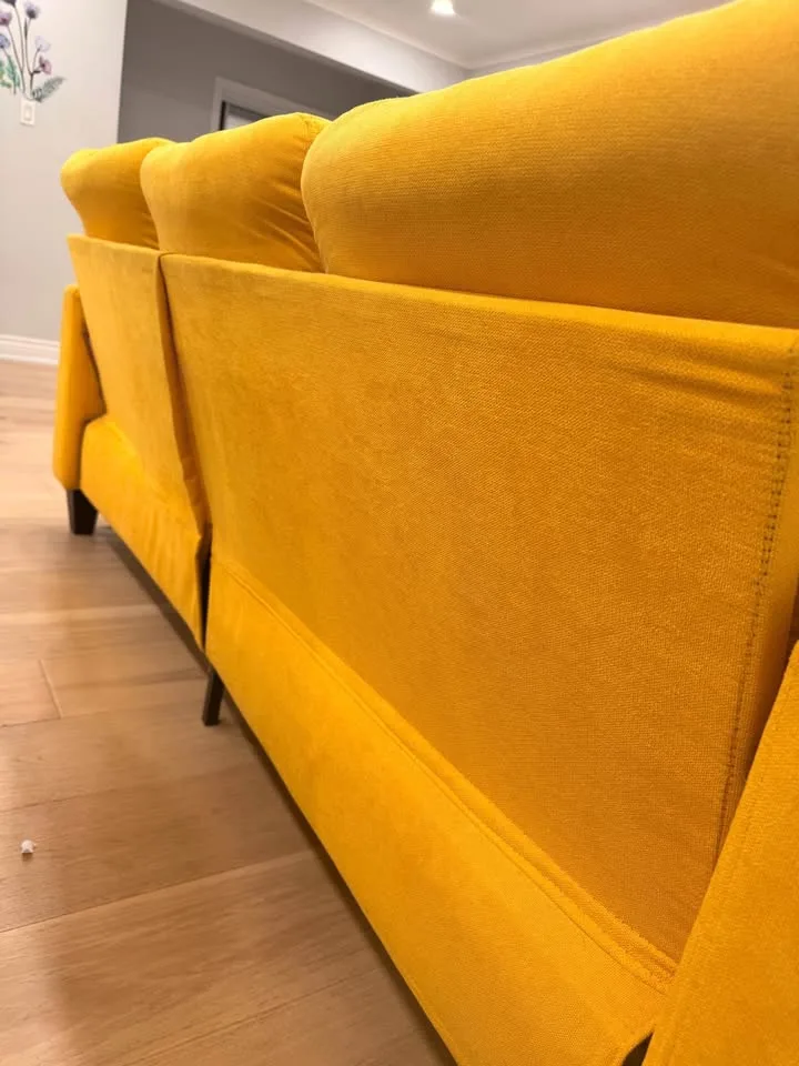 Yellow sofa with ottoman (DELIVERY AVAILABLE) image indicator(6)