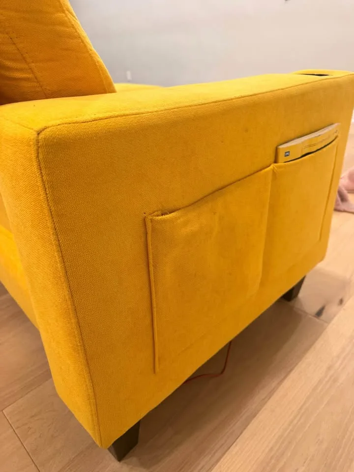 Yellow sofa with ottoman (DELIVERY AVAILABLE) image indicator(7)