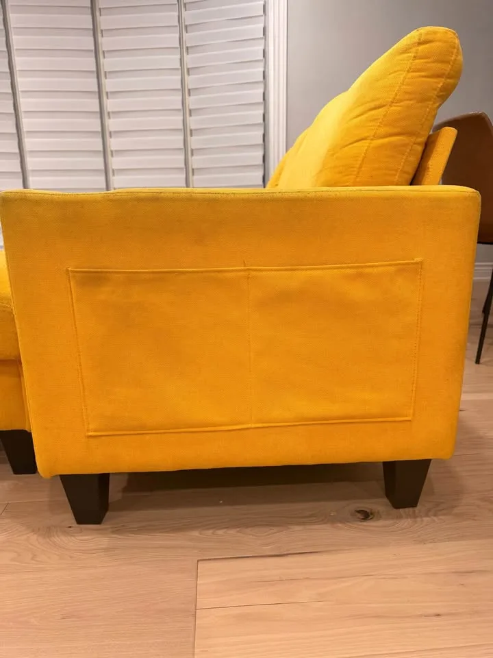Yellow sofa with ottoman (DELIVERY AVAILABLE) image indicator(8)