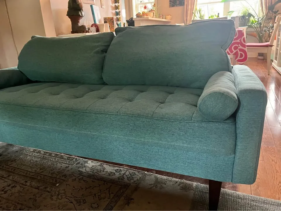 Turquoise Two-Seater Sofa Couch  (DELIVERY AVAILABLE) image indicator(3)