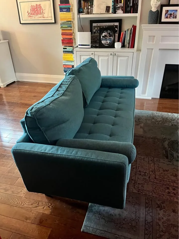 Turquoise Two-Seater Sofa Couch  (DELIVERY AVAILABLE) image indicator(4)