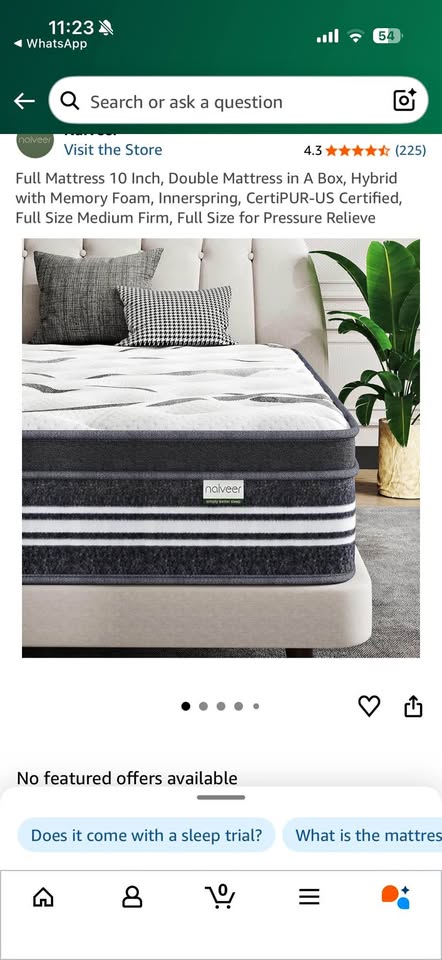Full Mattress 10 Inch, Double Mattress in A Box, Hybrid with Mem