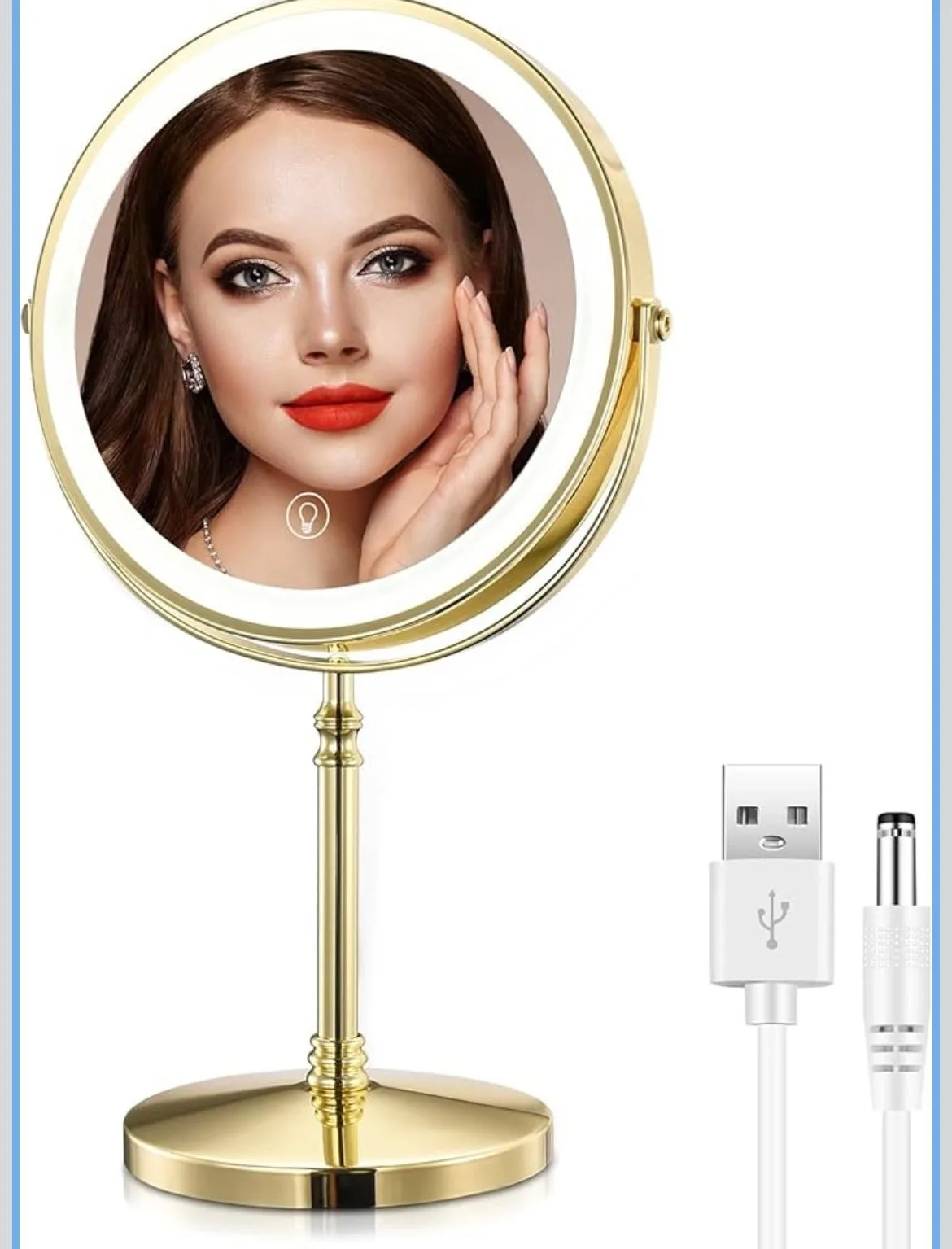 Chrome Makup Mirror with Lights thumbnail