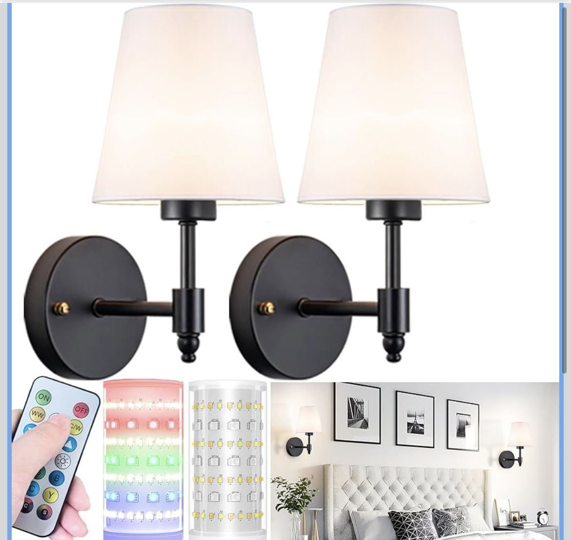 Battery Operated Wall Sconces Set Of Two